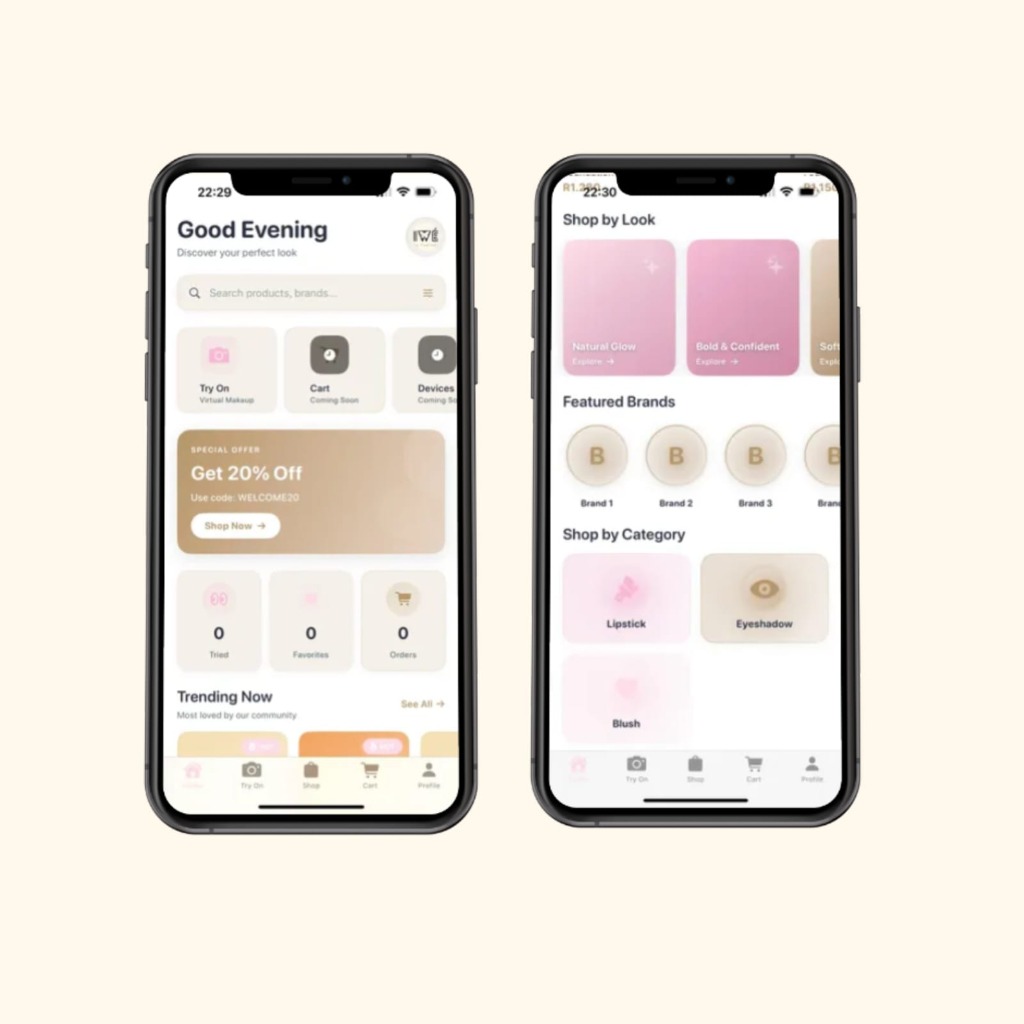 IWE Beauty App Interface